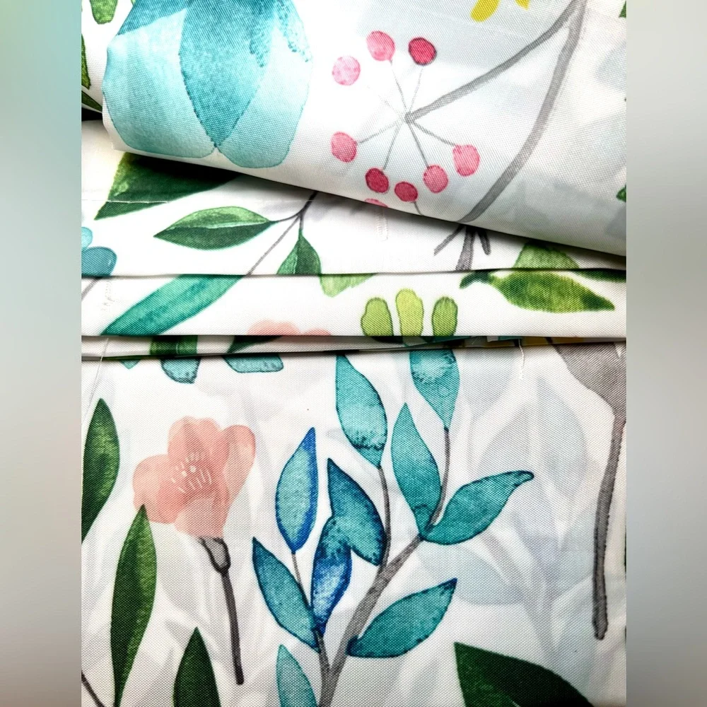 Sia Floral Fabric Shower Curtain Watercolor Flower Garden